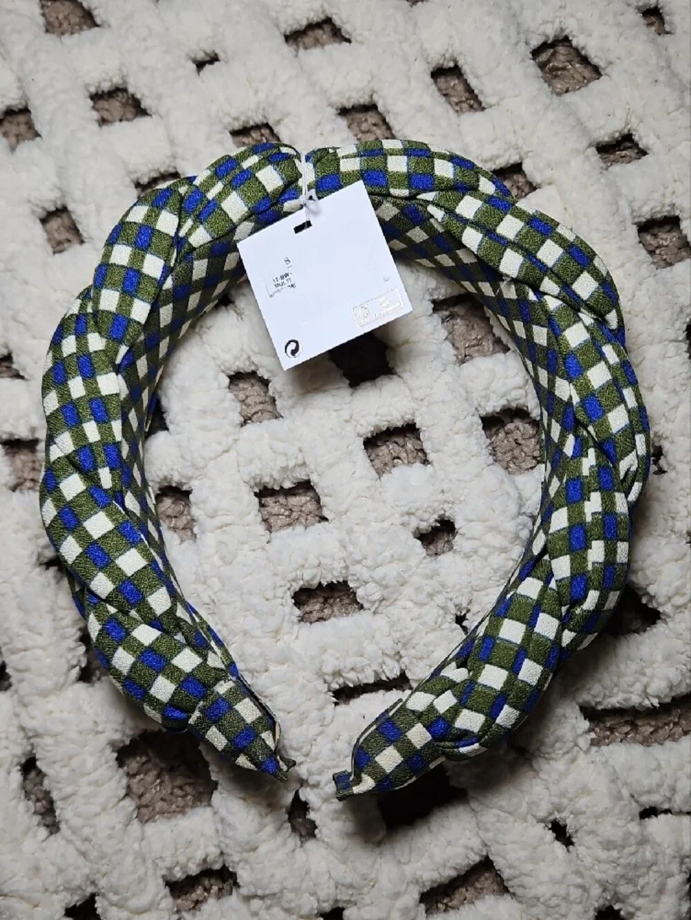 Shiraleah Chicago Patterned Braided Headband Set in Green Check & Brown Paisley